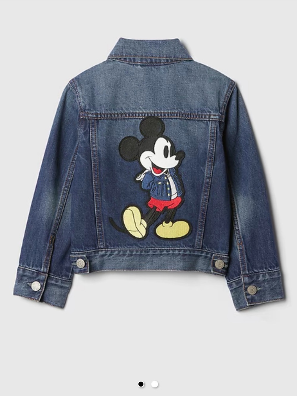 Disney Gap Baby Denim Jacket Embroidered Mickey Mouse Back sz 5 Child